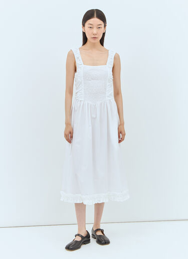 Cotton Poplin Midi Dress GANNI Cotton Poplin Midi Dress White gan0257010