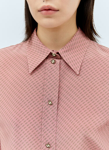 Micro G Print Silk Shirt Gucci Micro G Print Silk Shirt Pink guc0255055