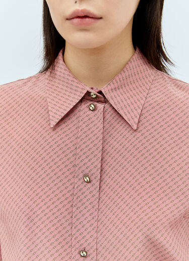 Gucci Micro G Print Silk Shirt Pink guc0255055