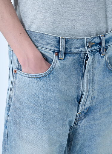 Saint Laurent Loose Straight Mid-Rise Jeans Blue sla0164008