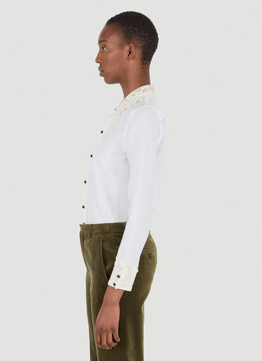 Saint Laurent Lace Trim Shirt White sla0245011