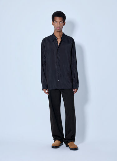 LN-CC® - Dries Van Noten: Croom Striped Shirt - Dark Brown Dries Van Noten Croom Striped Shirt Dark Brown dvn0165007
