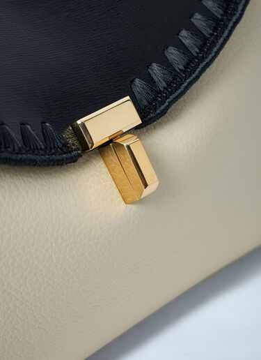 TOTEME T-Lock Embroidered Leather Clutch Bag Cream tot0263075