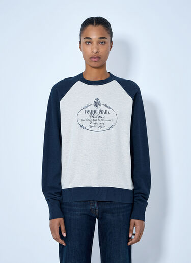 LN-CC® - Prada: Cotton Crew-Neck Sweatshirt - Navy Prada Cotton Crew-Neck Sweatshirt Navy pra0265901