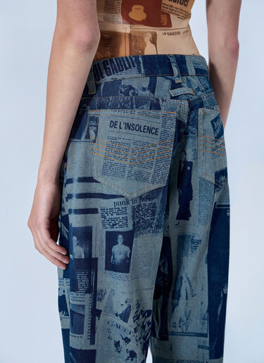 Jean Paul Gaultier Newspaper Print Jeans Blue jpg0264007