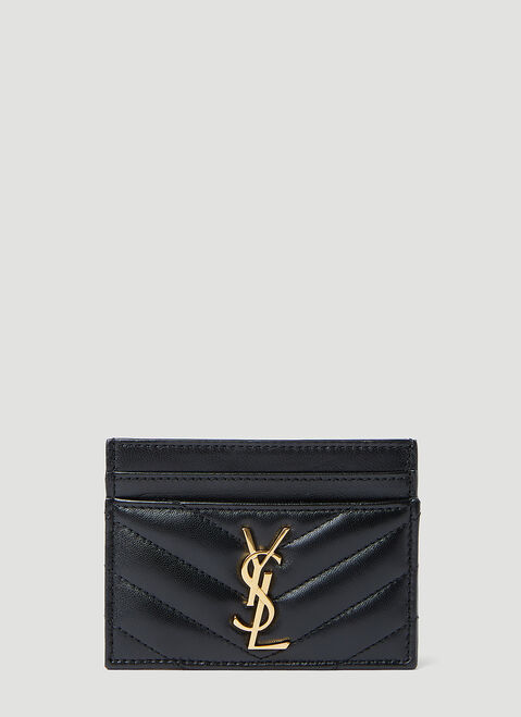 Saint Laurent Cassandre Matelassé Cardholder Black sla0253159