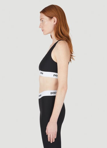 Logo Tape Crop Top Rabanne Logo Tape Crop Top Black pac0248005