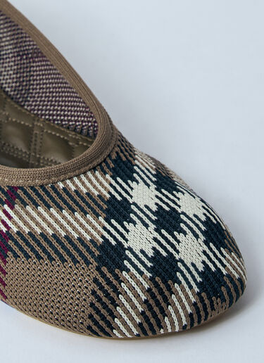 Burberry Check Knit Baby Ballerina Flats Brown bur0259014