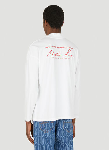 Martine Rose Logo Print Long Sleeve T-Shirt White mtr0147003