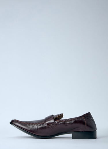 MM6 Maison Margiela Brushed Leather Loafers Brown mmm0164007