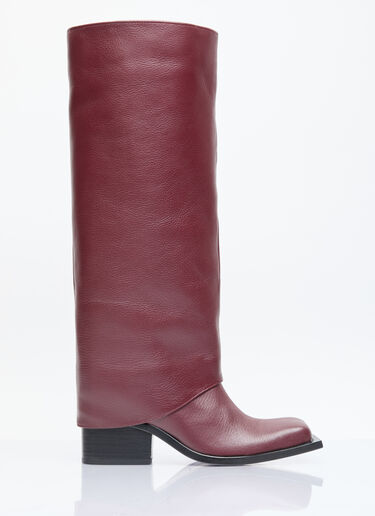 Fidan Novruzova Havva Leather Boots Burgundy fid0254012