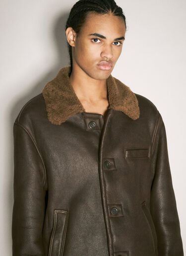 Our Legacy Alaska Leather Jacket Brown our0158002
