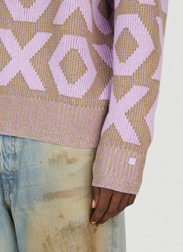 Acne Studios 徽标图案圆领针织衫 卡其色 acn0353016