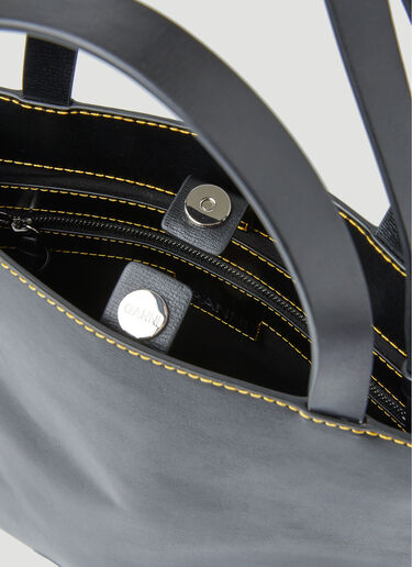 GANNI Banner Medium Tote Bag Black gan0251100