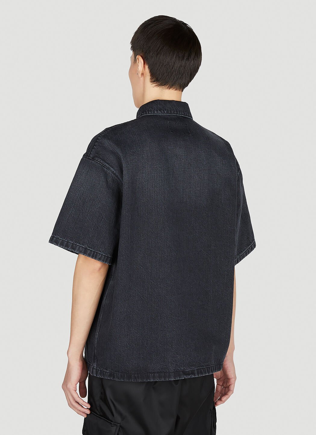 Dark denim on sale short sleeve shirt