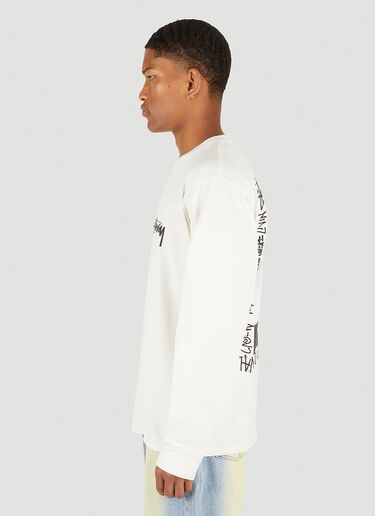 Stüssy How We're Livin' Long Sleeve T-Shirt White sts0151036