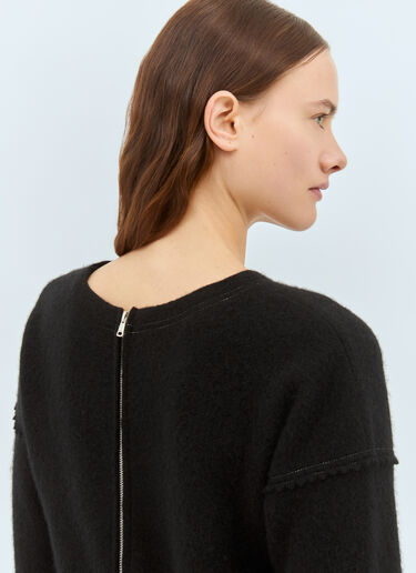 Max Mara Wool And Cashmere Cropped Sweater Black max0258041