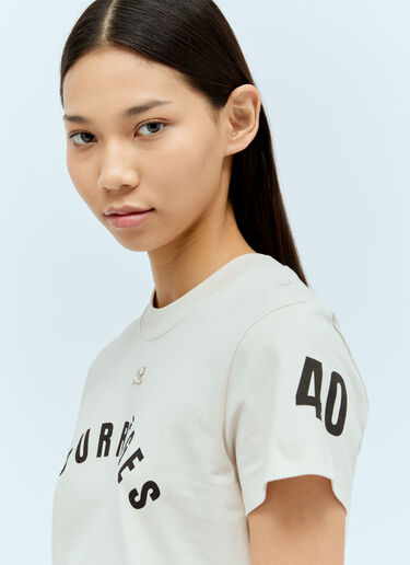 Courrèges ACストレート プリントTシャツ クリーム cou0255022