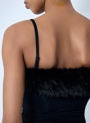Balenciaga Faux Fur Strap Top Black bal0263010