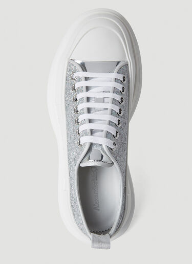 Alexander McQueen Glitter Tread Slick Sneakers Silver amq0252011