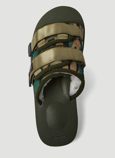 Suicoke Moto-Mab Shearling Sandals Green sui0350003