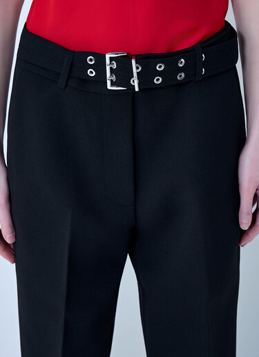 GANNI Bonded Crepe Belted Pants Black gan0263015