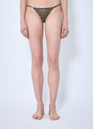Dolce & Gabbana Camo Lace Thong Black dol0257001