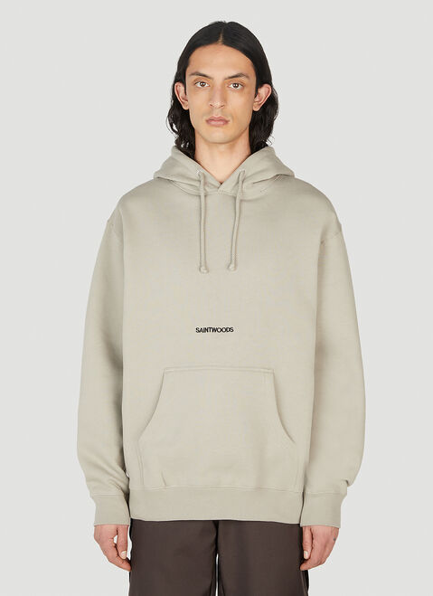 Saintwoods Logo Print Hooded Sweatshirt Black swo0151006