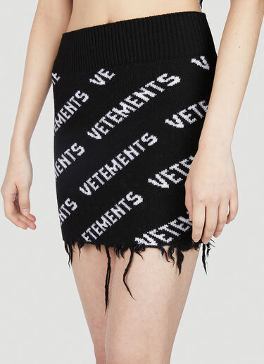 VETEMENTS 字母花押迷你半裙 黑色 vet0251016