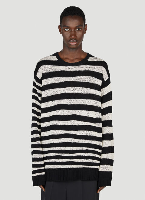 Yohji Yamamoto Striped Sweater Black yoy0150016