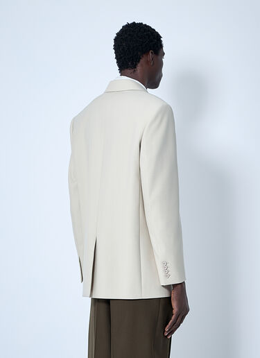 Saint Laurent Yves Single-Breasted Blazer Beige sla0159035