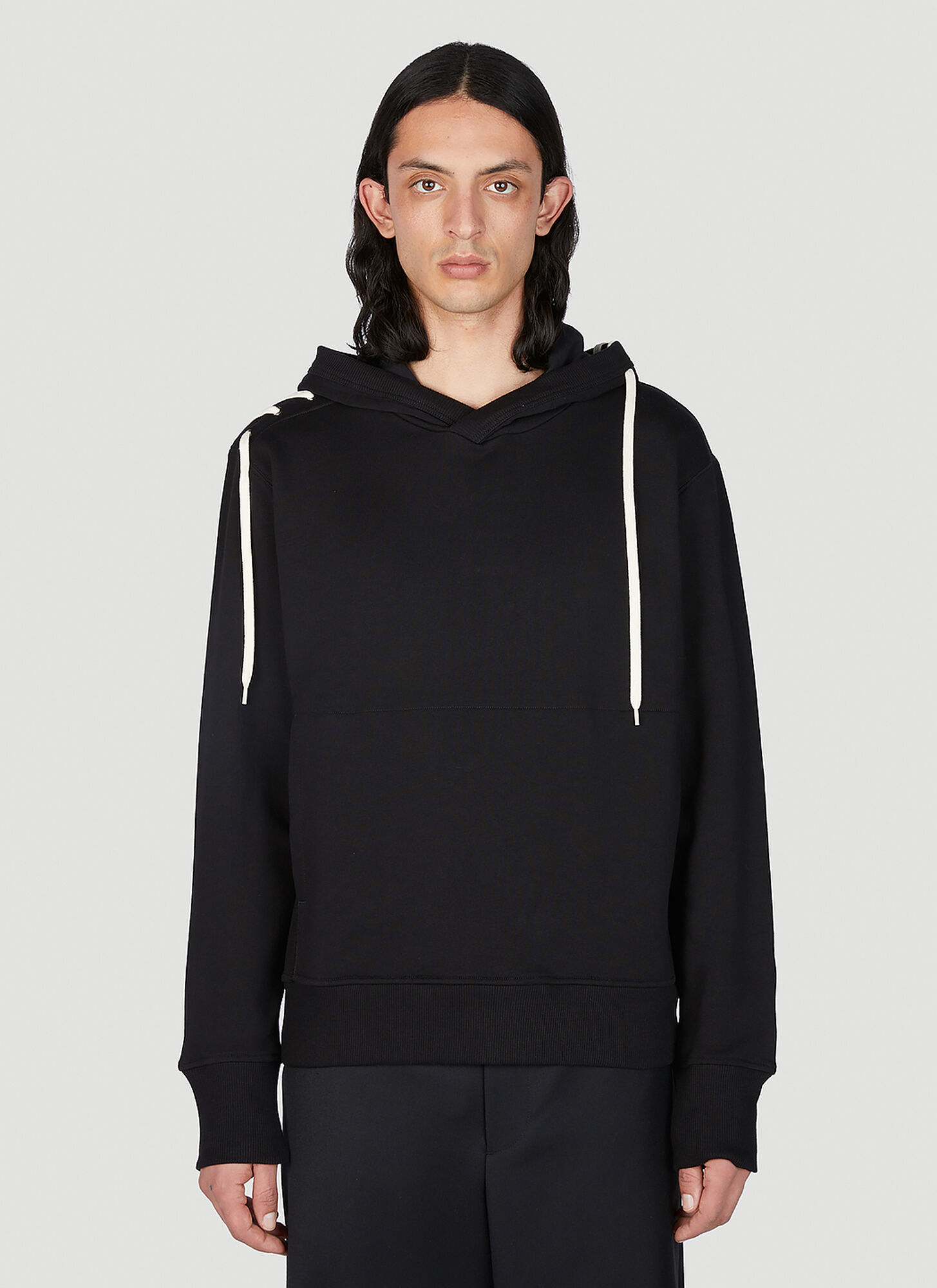 Shop Craig Green Laced Hooded Sweatshirt In Black