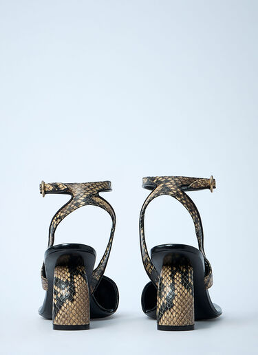 Dries Van Noten Snakeskin-Embossed Slingback Heels Beige dvn0259009
