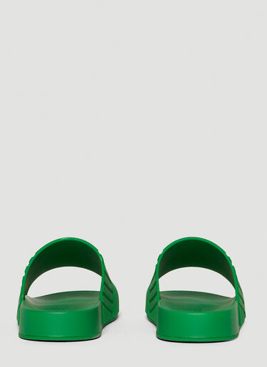 Bottega Veneta Embossed Rubber Slides Green bov0248044