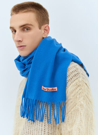 Acne Studios 내로우 프린지 울 스카프 블루 acn0157047