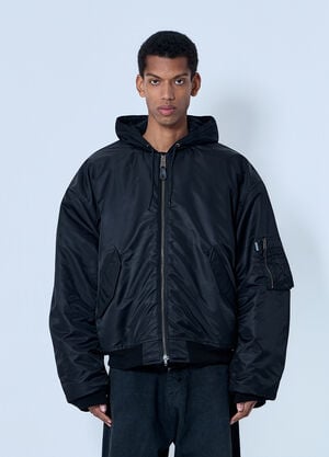 Balenciaga Hooded Bomber Jacket Black bal0164002
