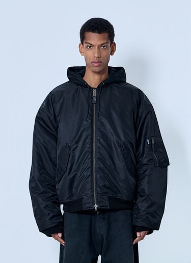 Balenciaga Hooded Bomber Jacket Black bal0164002