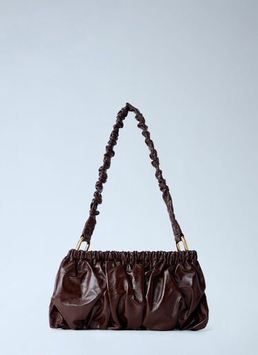LN-CC® - Marni: Ruched Leather Shoulder Bag - Brown Marni Ruched Leather Shoulder Bag Brown mni0265027