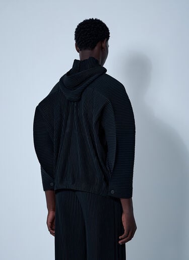 Homme Plissé Issey Miyake Hooded Pleated Jacket Black hmp0161008