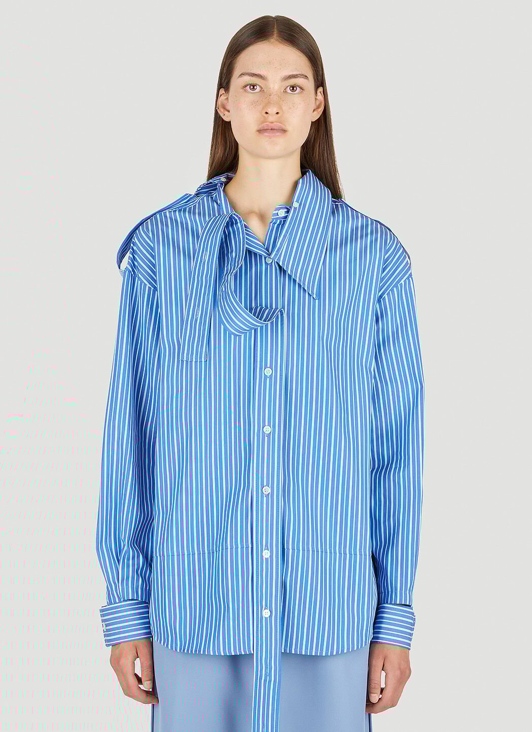 ファッションなデザイン Meryll Rogge LN-CC | Blue in Shirt Mens Deconstructed トップス