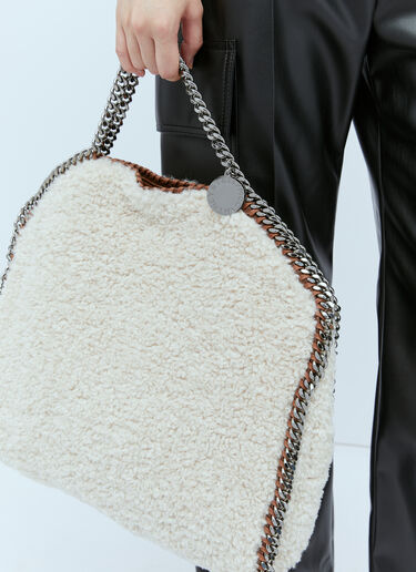 Stella McCartney Faux Shearling 3 Chain Tote Bag Cream stm0254007