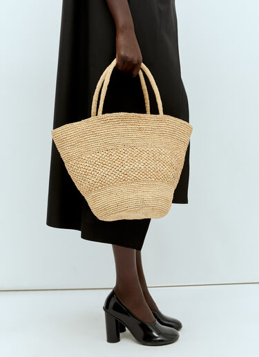 The Row Emilie Raffia Handbag Beige row0256040