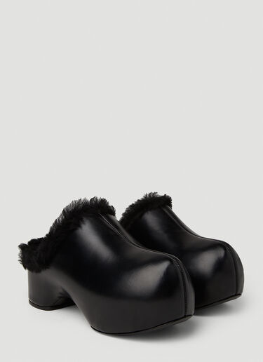 Jil Sander 羊毛皮木屐 黑色 jil0251058