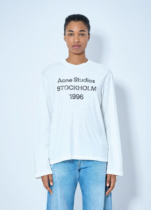 Acne Studios Logo Motif Long-Sleeve T-Shirt White acn0265081