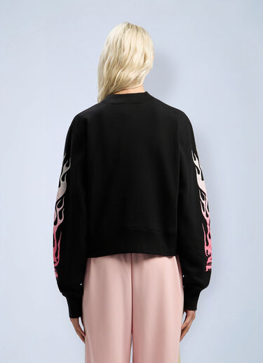 Flames Fitted Crew Sweatshirt Palm Angels Flames Fitted Crew Sweatshirt Black pma0262075