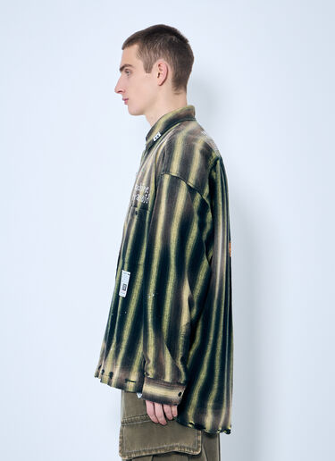Maison Mihara Yasuhiro Vintage-Like Striped Shirt Green mmy0158003
