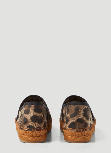 Dolce & Gabbana Leopard Print Espadrilles Brown dol0247001