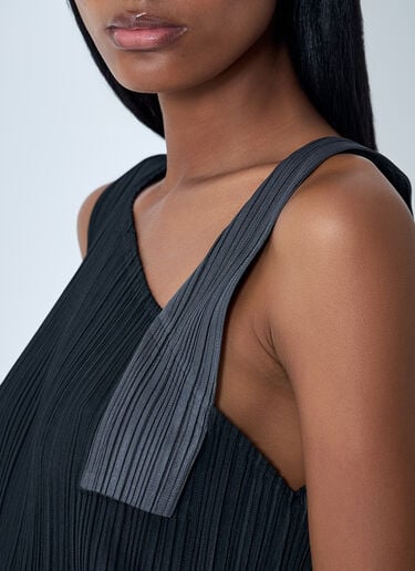 Contrast Panel Pleated Midi Dress Pleats Please Issey Miyake Contrast Panel Pleated Midi Dress Black plp0262012