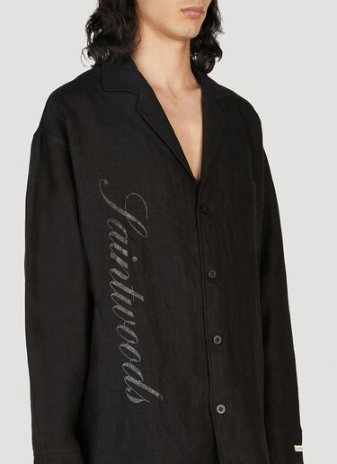 Saintwoods Logo Print Pyjama Shirt Black swo0151009
