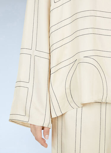 TOTEME Monogram Pyjama Shirt Beige tot0251050